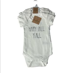 Rae Dunn Baby By Magenta Short Sleeve Fall Theme Onesies Sz 6-9 M